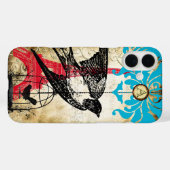 Monogram vogelestuel Steampunk Case-Mate iPhone Case (Achterkant (horizontaal))