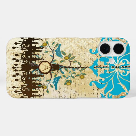 Monogram  vogelhandelier iPhone Case-Mate iPhone Case (Achterkant (horizontaal))