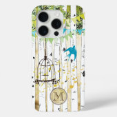 Monogram Vogelkooi Leuke Vogel Berk Boom iPhone Ca Case-Mate iPhone Case (Achterkant)