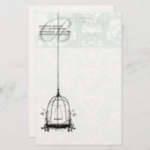 Monogram  vogelkooi met vogelpest Air Mail Briefpapier (Voorkant / Achterkant)