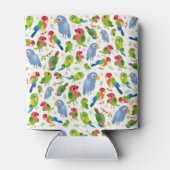 Monogram vogelpatroon, kleurrijke parkiet blikjeskoeler (Achterkant)