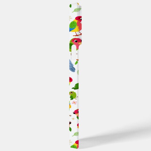 Monogram  vogelpatroon, kleurrijke parkiet Case-Mate iPhone case (Achterkant / Rechts)