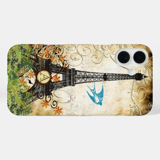 Monogram vogelpluistoren Case-Mate iPhone case (Achterkant (horizontaal))