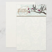 Monogram vogelpoel Stationery Briefpapier (Voorkant / Achterkant)