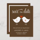 Monogram Vogels Bewaar de datum Kaart (Voorkant / Achterkant)