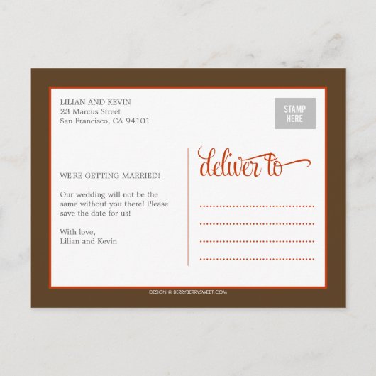 Monogram Vogels Bewaar de datum Kaart (Achterkant)