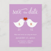 Monogram Vogels Bewaar de datum Kaart (Voorkant)