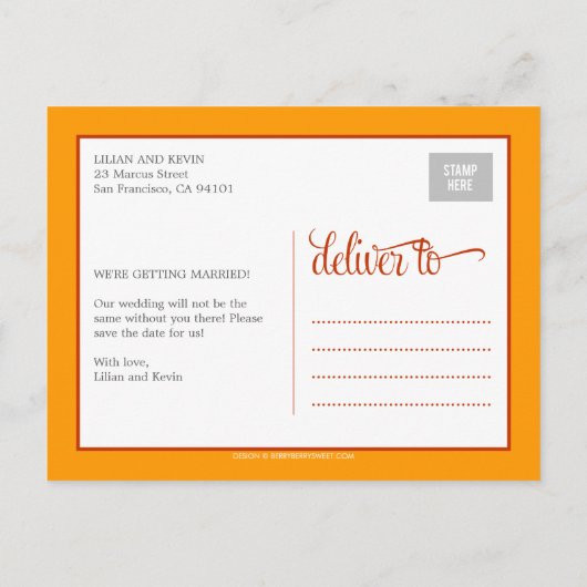 Monogram Vogels Bewaar de datum Kaart (Achterkant)