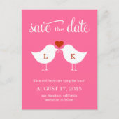 Monogram Vogels Bewaar de datum Kaart (Voorkant)