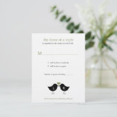 Monogram Vogels Huwelijks RSVP/Antwoordkaart - Sal RSVP Kaartje (Staand voorkant)