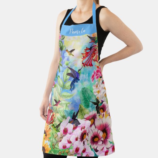 Monogram Vogels met bloemen Schort (Insitu)