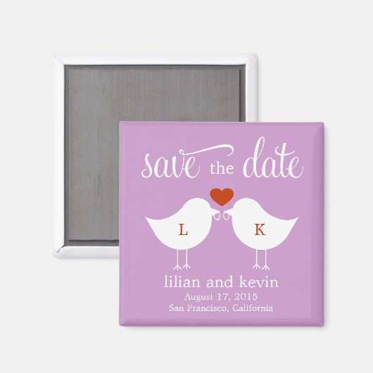 Monogram Vogels Save The Date Magnet (Voorkant / Achterkant)