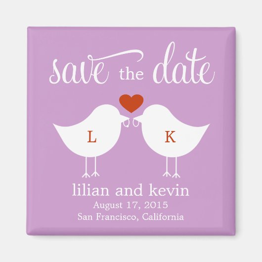 Monogram Vogels Save The Date Magnet (Voorkant)