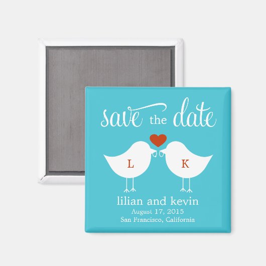 Monogram Vogels Save The Date Magnet (Voorkant / Achterkant)