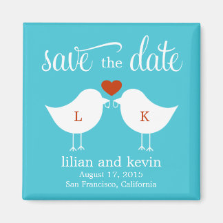 Monogram Vogels Save The Date Magnet