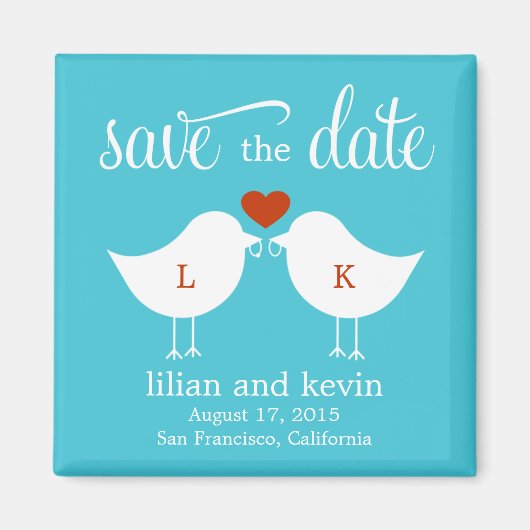 Monogram Vogels Save The Date Magnet (Voorkant)