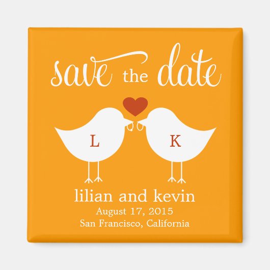 Monogram Vogels Save The Date Magnet (Voorkant)