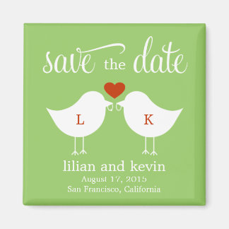 Monogram Vogels Save The Date Magnet
