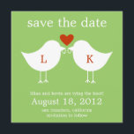 Monogram vogels sparen de Datum Kaart - Limoen<br><div class="desc">Deze chic en modern save the date card, met een silhouet van twee liefdesvogels die hun trouwringen houden, laat je vrienden en familie zeker glimlachen terwijl ze hun post openen. De achtergrondkleur kan worden aangepast aan elke kleur die u wilt (zie onderstaande instructies). We hebben dit ontwerp ook in verschillende...</div>