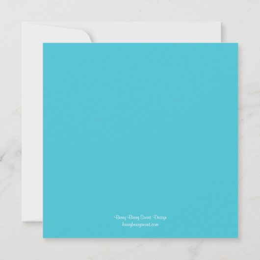 Monogram vogels sparen de datumkaart - Turquoise Save The Date (Achterkant)
