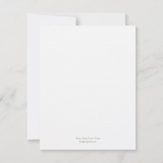 Monogram vogels Weddenflat Hartelijk dank - Sage Notitiekaartje (Achterkant)