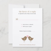 Monogram vogels Weddenschap RSVP/reactiekaart - La RSVP Kaartje (Voorkant)