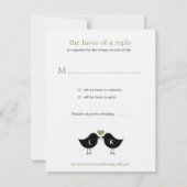 Monogram vogels Weddenschap RSVP/reactiekaart - Sa RSVP Kaartje (Voorkant)