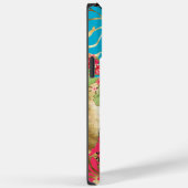 Monogram Vogelvogel Damask iPhone Case (Achterkant / Rechts)