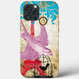 Monogram  vogelvuiltoren Damask iPhone 5 iPhone 15 Pro Max Hoesje