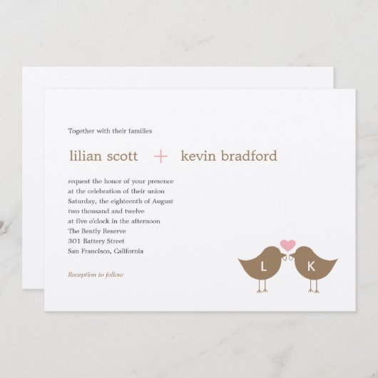 Monogram Vogelwedstrijd - Latte Kaart (Voorkant / Achterkant)