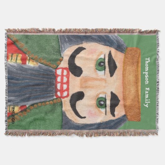 Monogram volkskunst Hand getrokken notenkraker sol Deken (Voorkant)