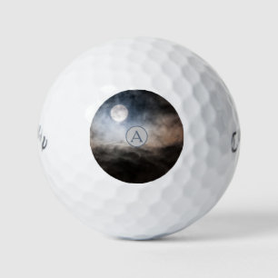Monogram volle maan gepersonaliseerd golfballen