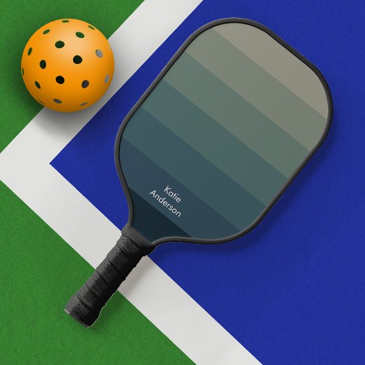 Monogram Volledige naam Verkleurde Groene Blauwe G Pickleball Paddle