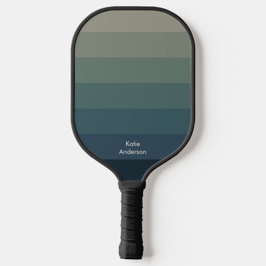 Monogram Volledige naam Verkleurde Groene Blauwe G Pickleball Paddle (Achterkant)