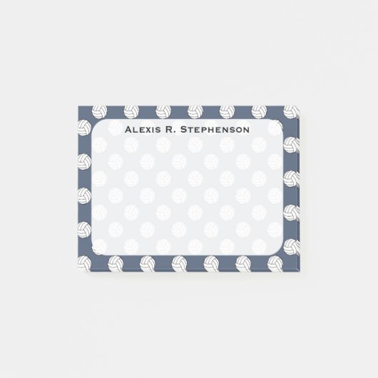 Monogram Volleybal Ballen Blauw Jeans Blauw Post-it® Notes (Voorkant)