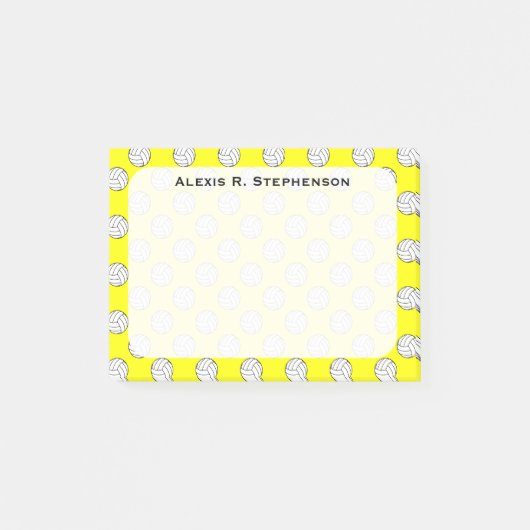 Monogram volleybal ballen geel post-it® notes (Voorkant)