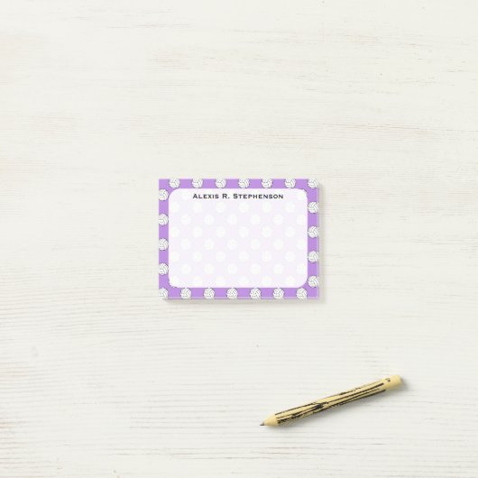 Monogram Volleybal Ballen Lavendel Paarse Post-it® Notes (Op bureau)