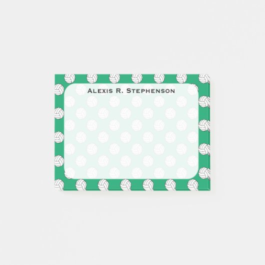 Monogram Volleybal Ballen Shamrock Groen Post-it® Notes (Voorkant)