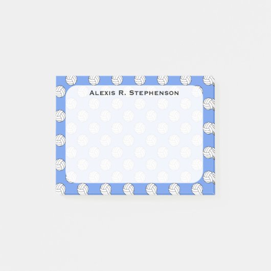 Monogram Volleybalballen Korensblauw Post-it® Notes (Voorkant)