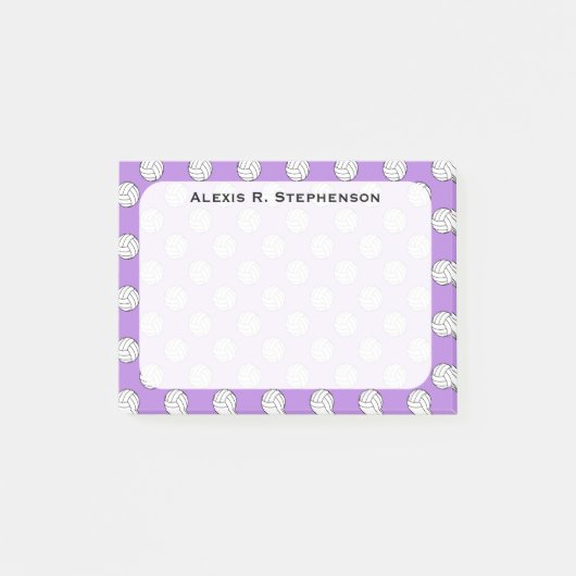 Monogram Volleybalballen Lavendel Paars Post-it® Notes (Voorkant)