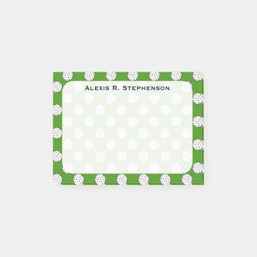 Monogram Volleybalballen op appelgroen Post-it® Notes (Voorkant)