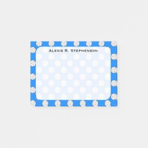 Monogram Volleybalballen op azuurblauw Post-it® Notes