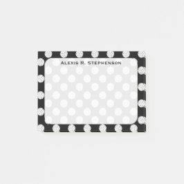 Monogram Volleybalballen op Zwart Post-it® Notes
