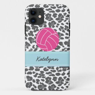Monogram Volleyball Gray Leopard Print Case