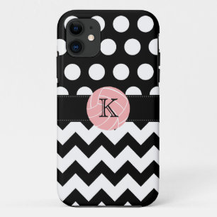 Monogram Volleyball Polka Dot Zigzag iPhone 5 Hoes
