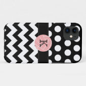 Monogram Volleyball Polka Dot Zigzag iPhone 5 Hoes (Achterkant (horizontaal))