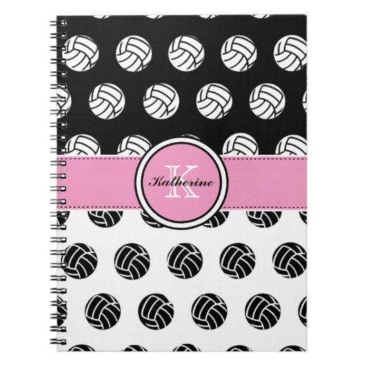 Monogram Volleyball Spiral Notitieboek (Voorkant)