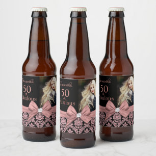 Monogram voor 50 en geweldige verjaardagsfeestjes bier etiket