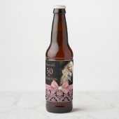 Monogram voor 50 en geweldige verjaardagsfeestjes bier etiket (Voorkant)
