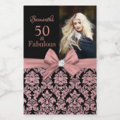 Monogram voor 50 en geweldige verjaardagsfeestjes wijn etiket (Enkel label)